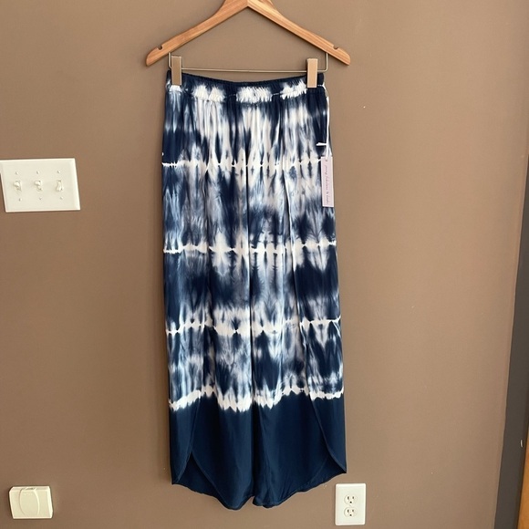 NWT Young Fabulous & Broke Palms Tie Dye Split Front Pants in Blue White Size XS - Picture 2 of 8